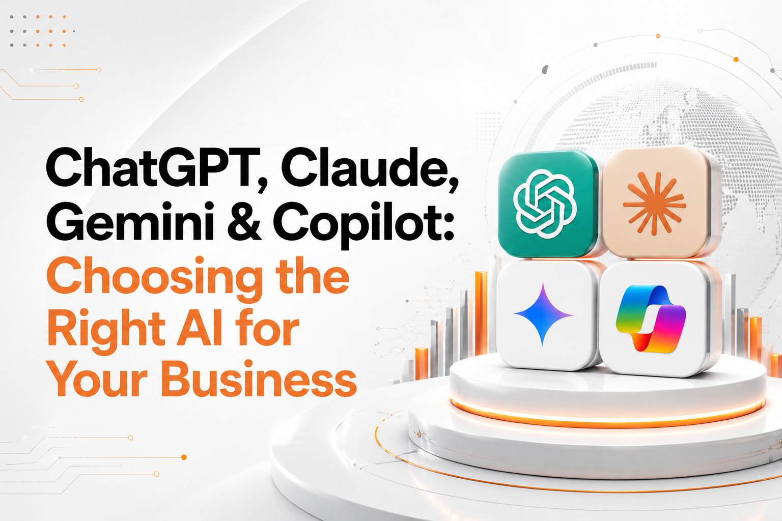 AI for business comparison of ChatGPT, Claude, Gemini and Copilot