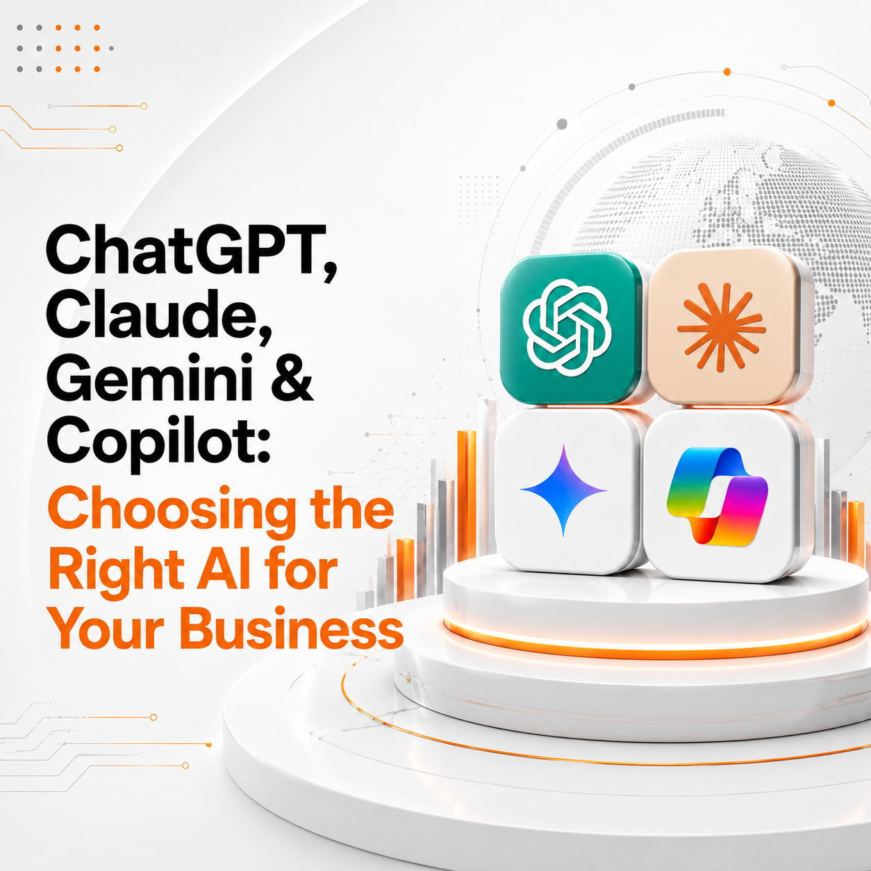 AI for business comparison of ChatGPT, Claude, Gemini and Copilot
