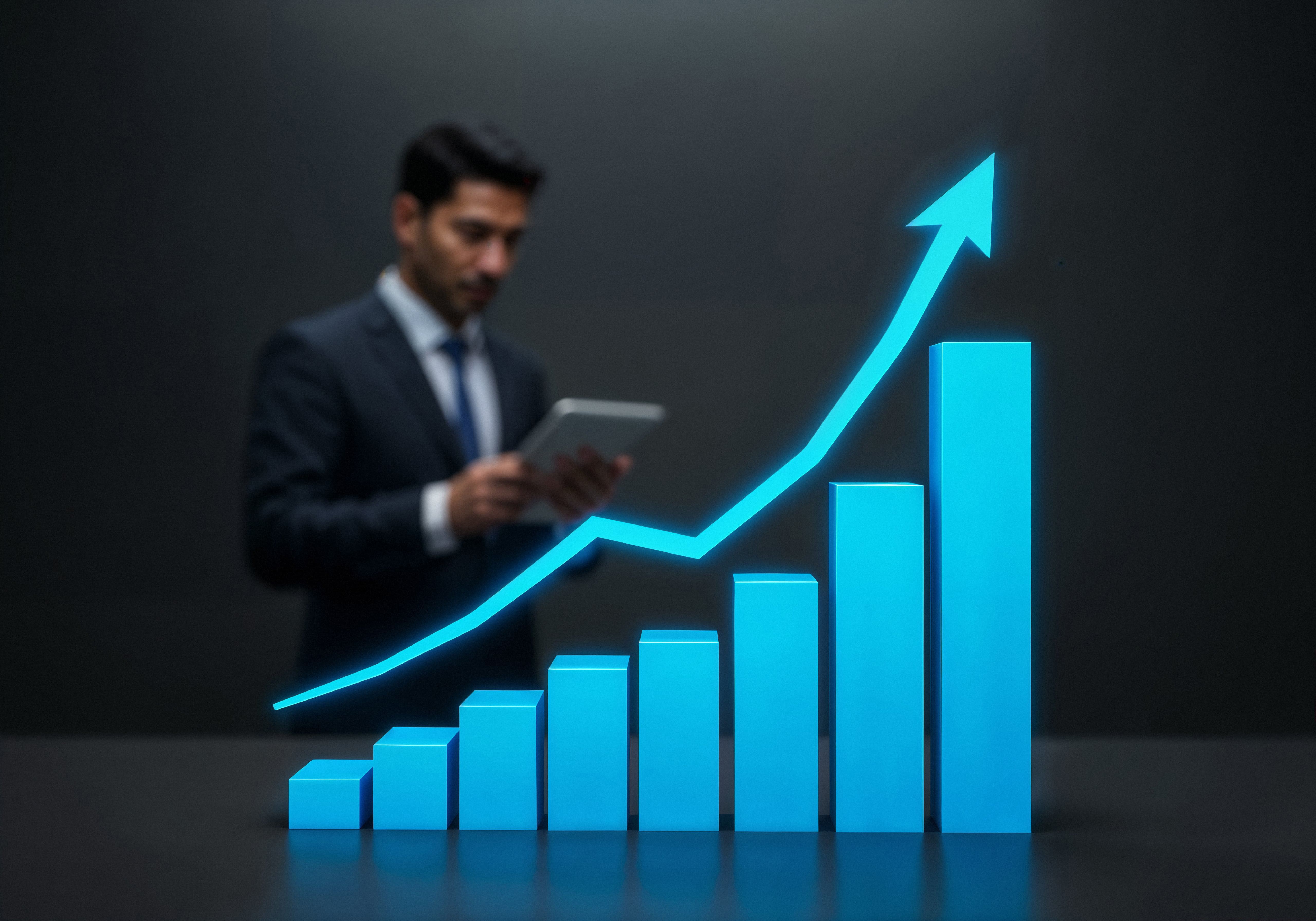 Professional analyzing data on laptop
