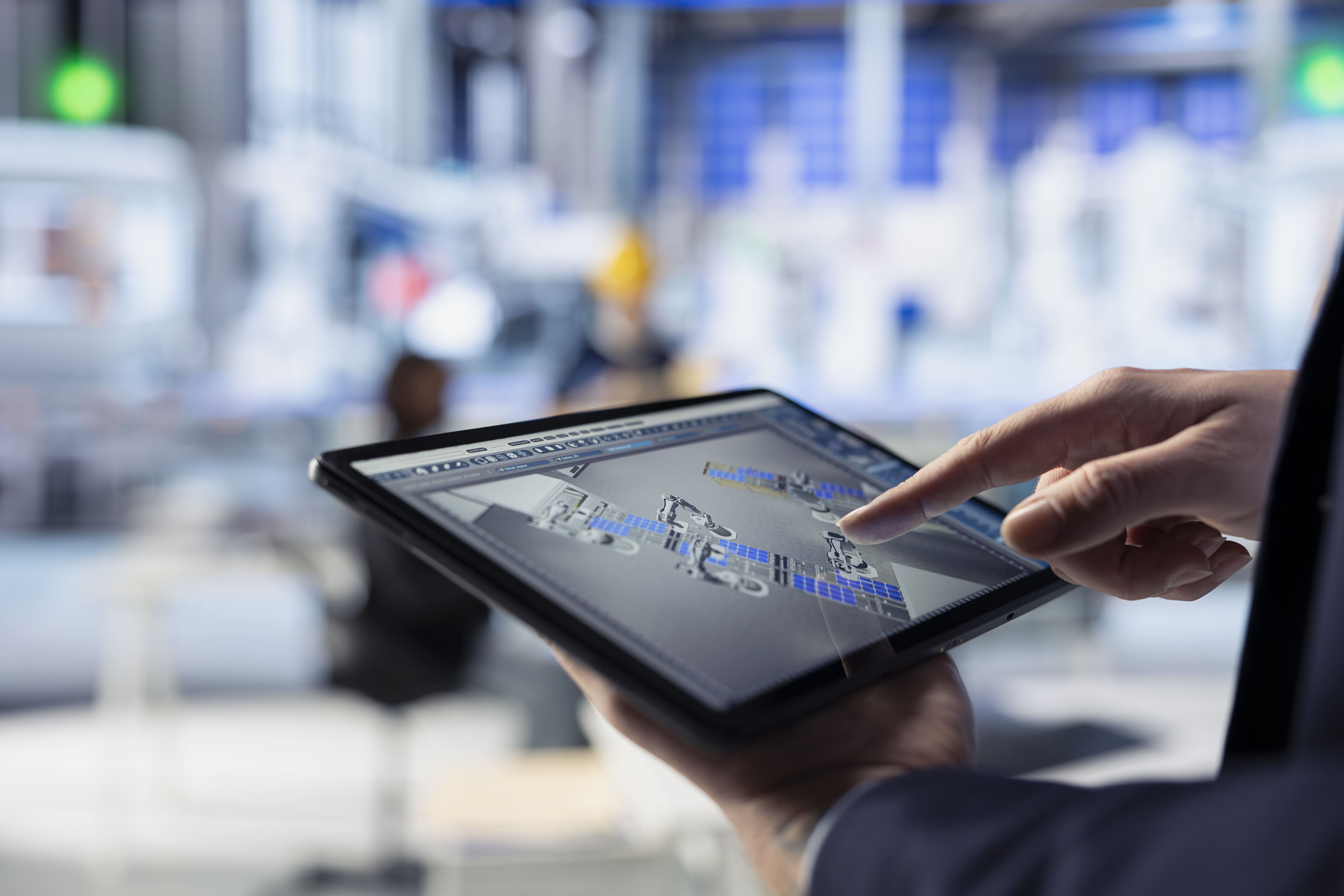 Inventory management dashboard on tablet