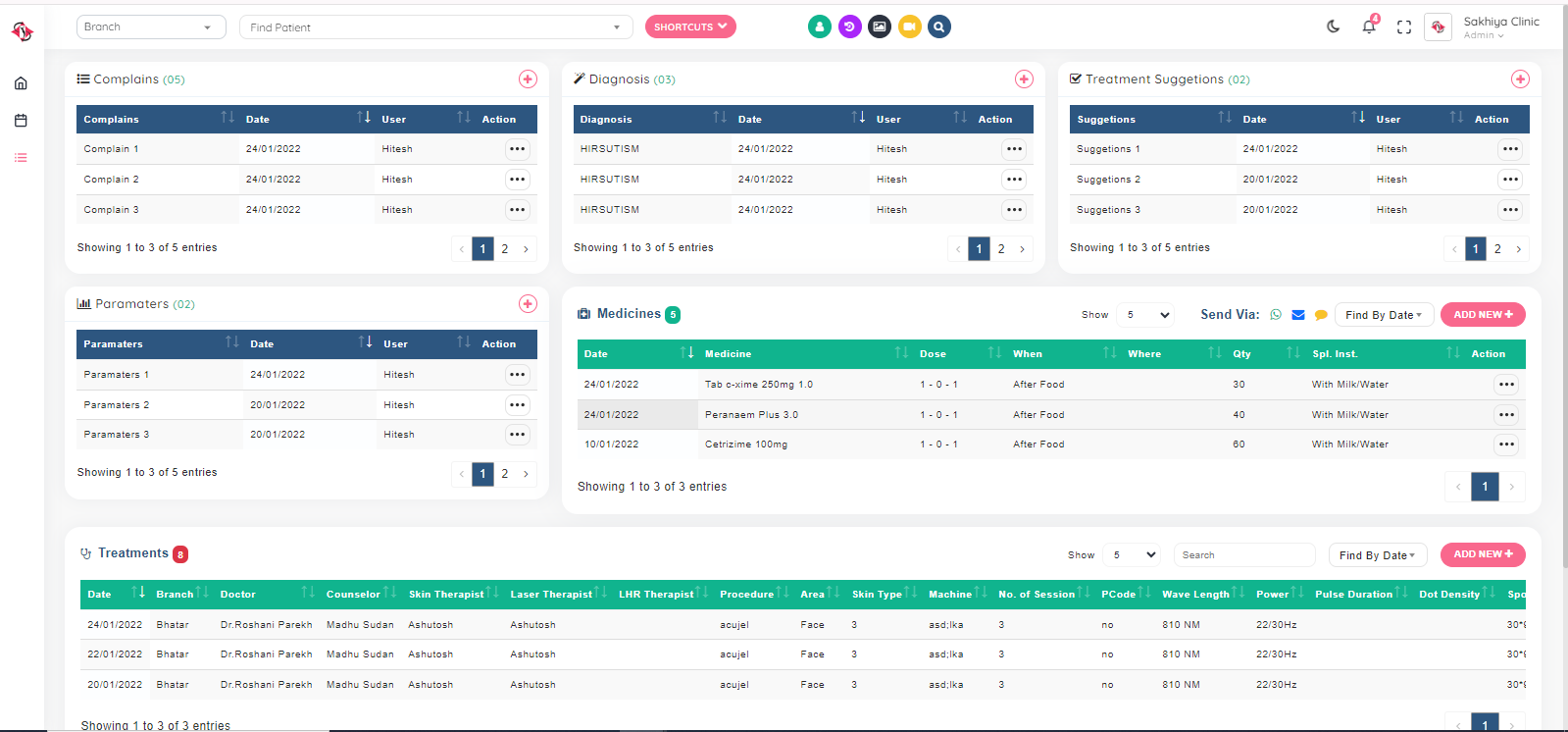 Inventory management system for dermatology clinic ERP