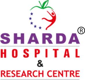 Sharda Hospital logo representing OB-GYN website design.