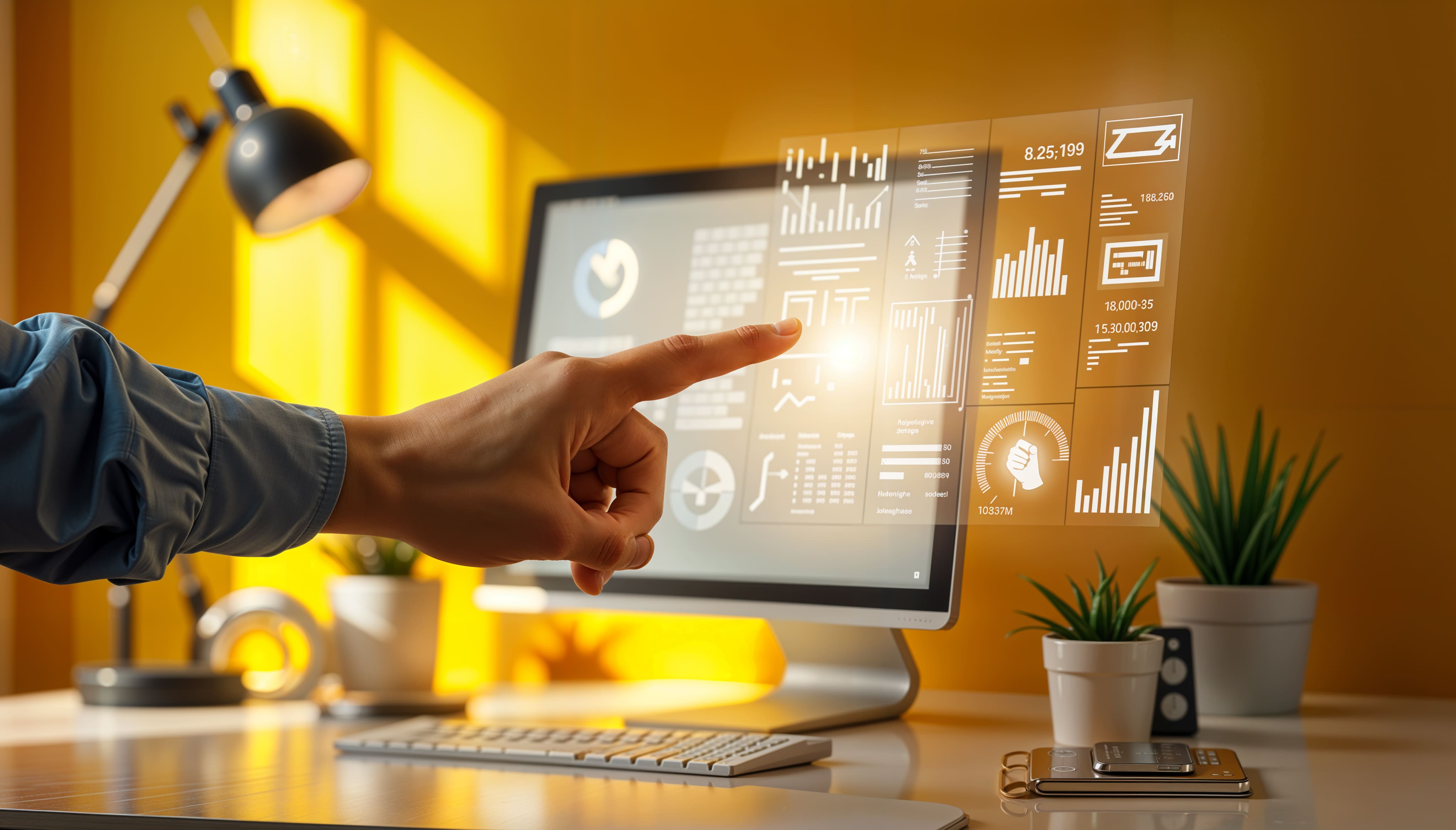 Designer reviewing website analytics report on screen